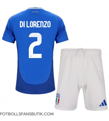 Italien Giovanni Di Lorenzo #2 Replika Hemmatröja Barn EM 2024 Kortärmad (+ Korta byxor)